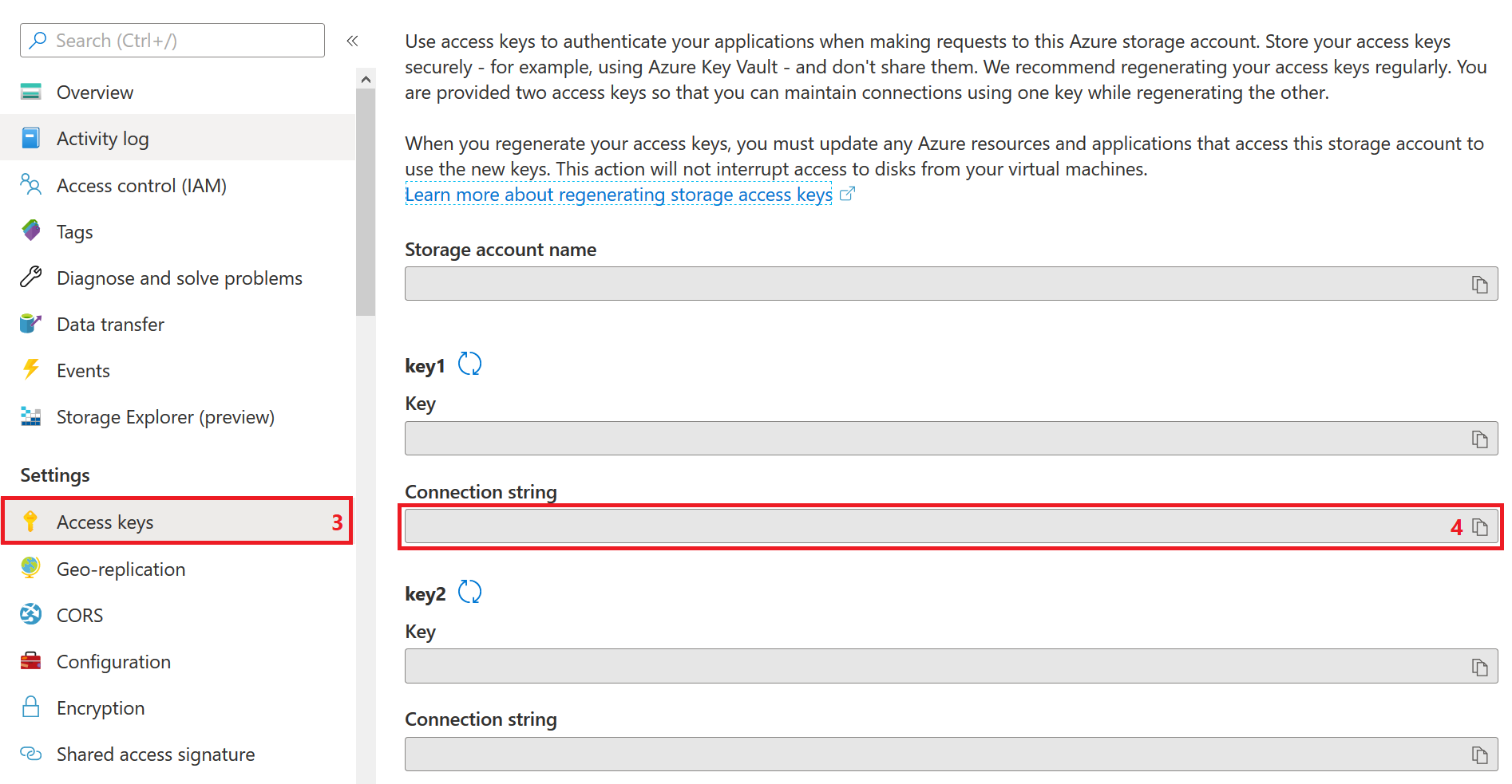 Azure Storage connection string